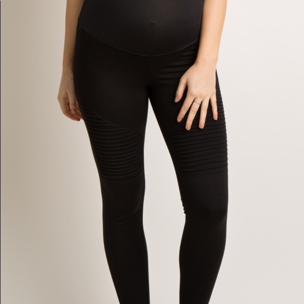 Pink Blush Maternity Black Moto Jeggings